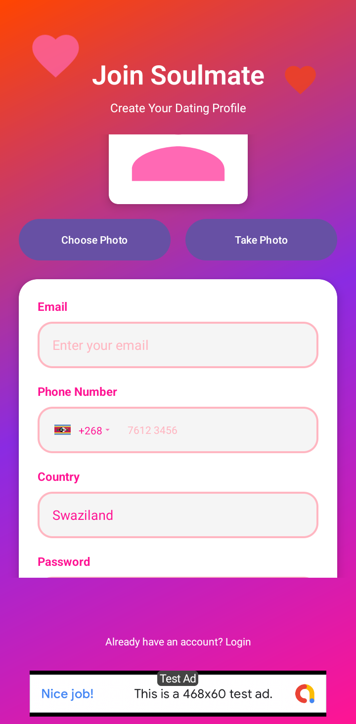 Registration Interface Screenshot